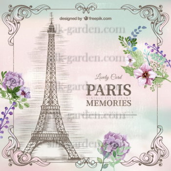 Принт Paris-60 Принт Paris-60 (ткань с рисунком) для вышивания лентами, гладью, художественным бисером (разметки под бисер нет)