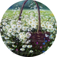 Принт Цветы в круге-129