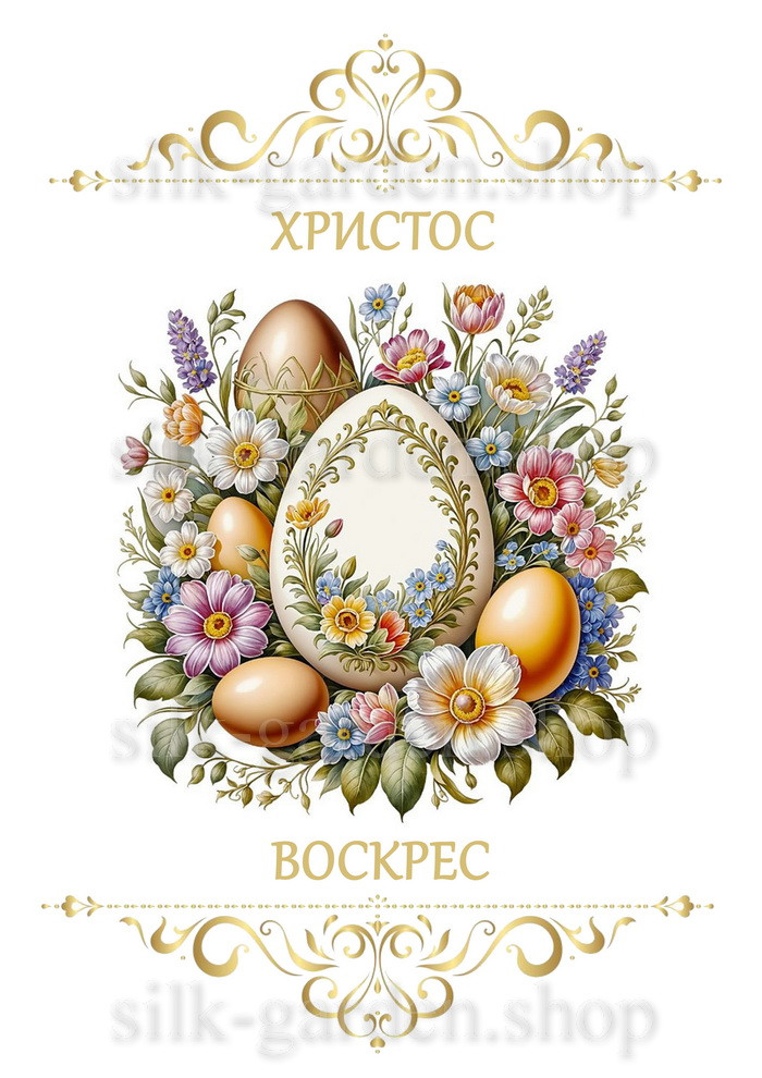 Принт Пасхальний рушник на кошик/схема для вишивки - 495