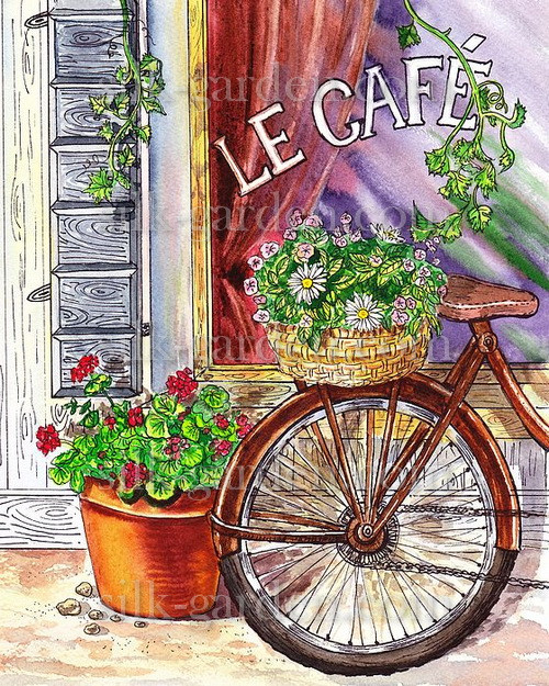 Принт Цветы на велосипеде-22