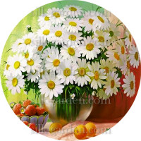 Принт Цветы в круге-136