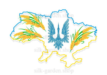 Принт/схема для вишивки - Карта України - 28 Принт/схема для вишивання Карта України (тканина з малюнком) для вишивання стрічками, гладдю, художнім бісером (розмітки під бісер немає)