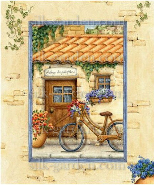 Принт Цветы на велосипеде-56