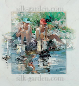 Принт WH-78 Принт WH-78 (ткань с рисунком) для вышивания лентами, гладью, художественным бисером (разметки под бисер нет)