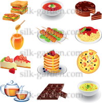 Фетр с рисунком Еда, напитки FP-food-13