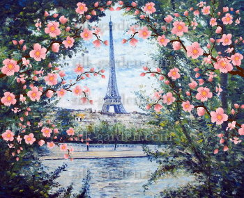 Принт Paris-21 Принт Paris-21 (ткань с рисунком) для вышивания лентами, гладью, художественным бисером (разметки под бисер нет)