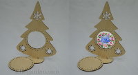 Елка - подставка с окошком под вышивку. Деревянная заготовка 2