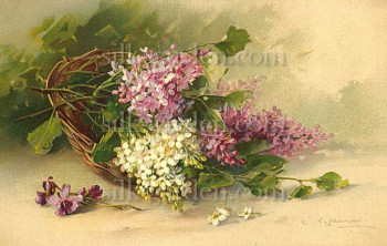 Принт K-Kl-21 Принт K-Kl-21 (ткань с рисунком) для вышивания лентами, гладью, художественным бисером (разметки под бисер нет)