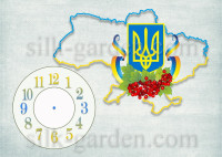 Принт/схема для вишивки - годинник Карта України - 2