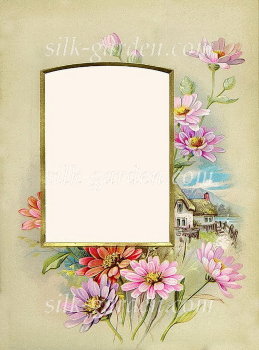 Принт Frame-1 Принт (ткань с рисунком) для вышивания лентами, гладью, художественным бисером (разметки под бисер нет)