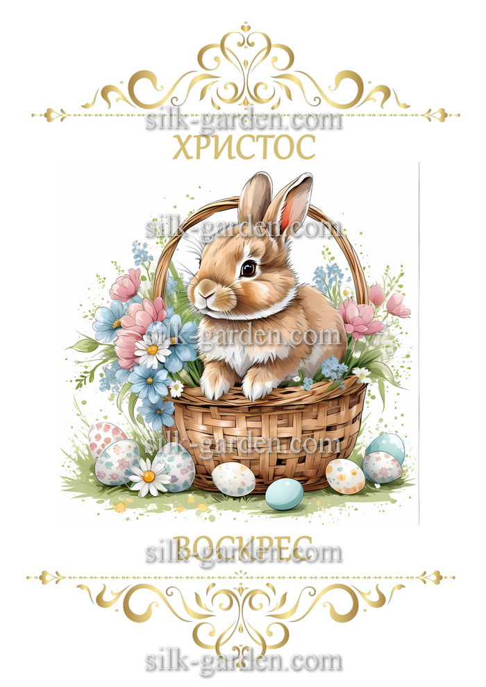 Принт Пасхальний рушник на кошик/схема для вишивки - 207